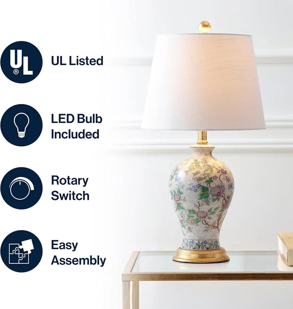 24" Floral LED Table Lamp