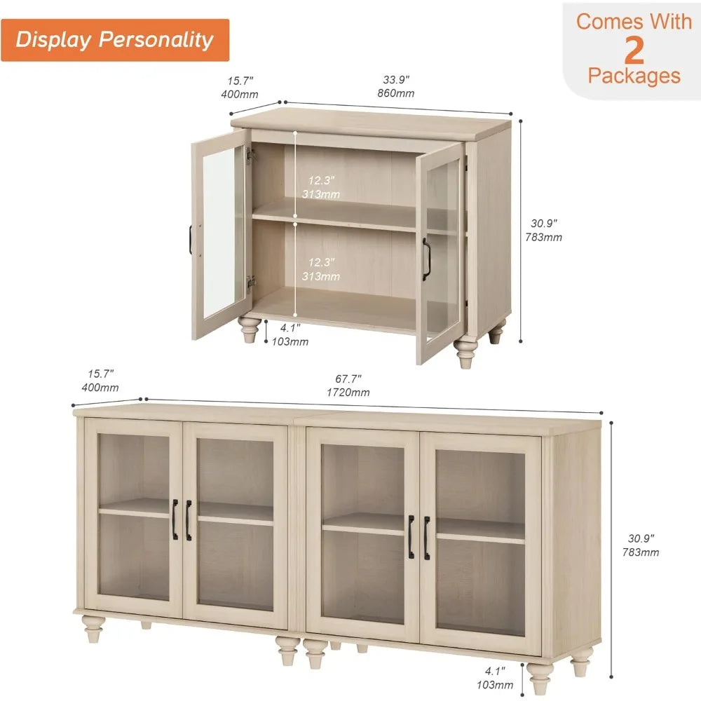 Buffet Cabinet w/Glass Doors