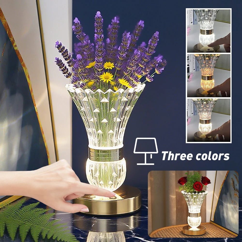 Crystal LED Vase Lamp/Night Light