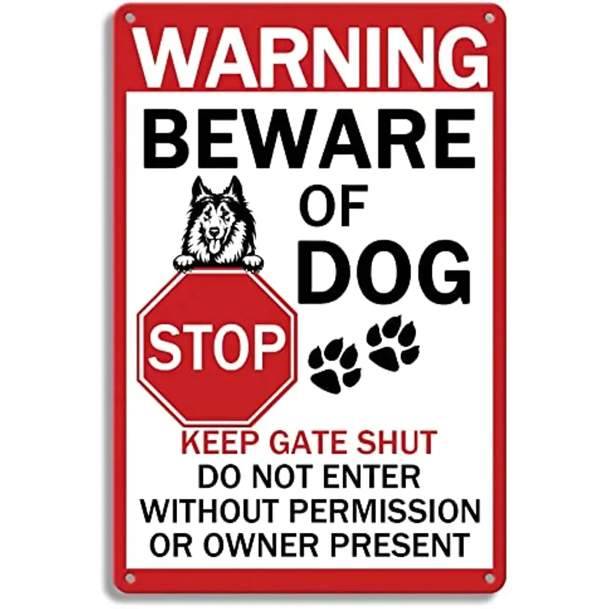 Warning Beware of Dog Sign