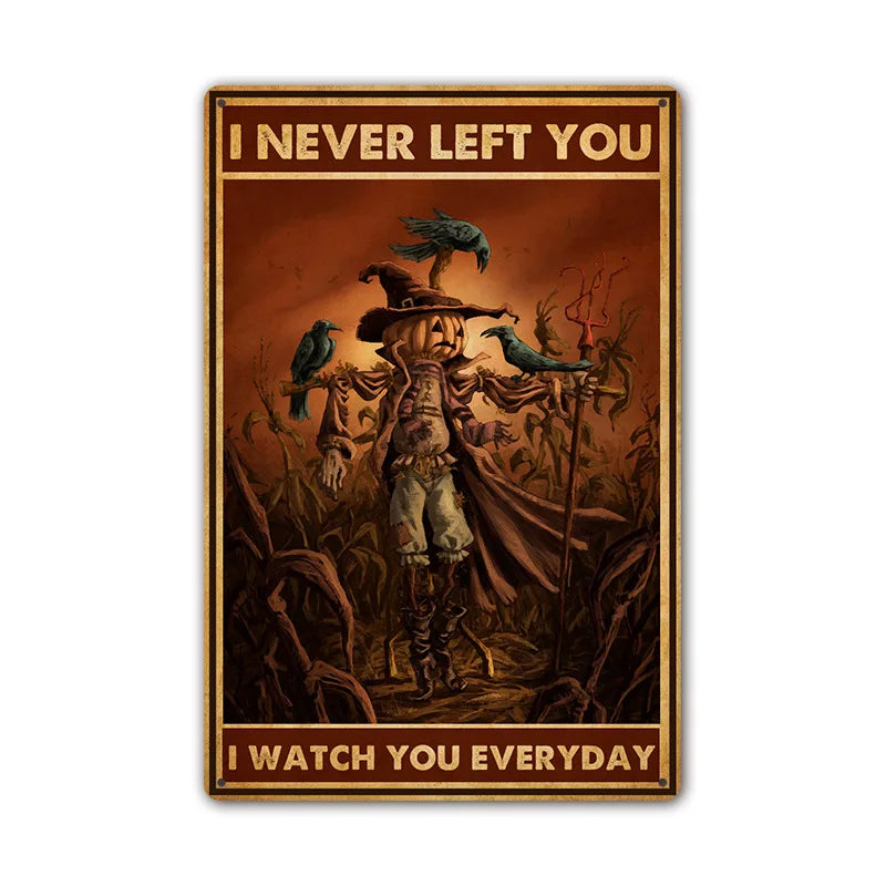 Retro Halloween Tin Painting