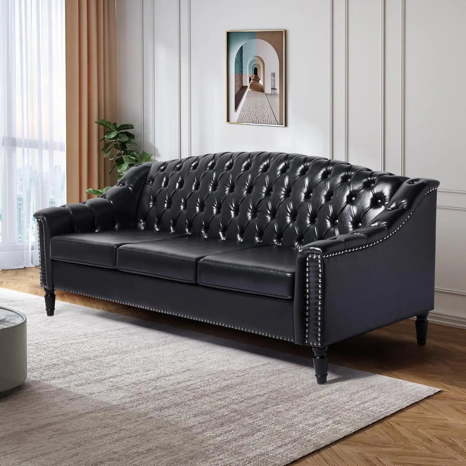 80" Large Leather Couch