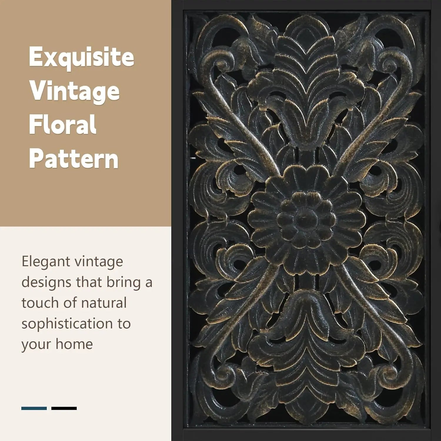 Hollow Carved Wood Accent Cabinet