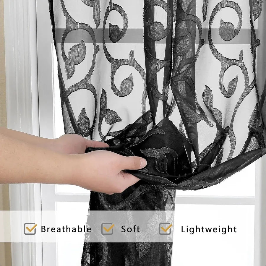 Black Sheer Curtains 84 inches