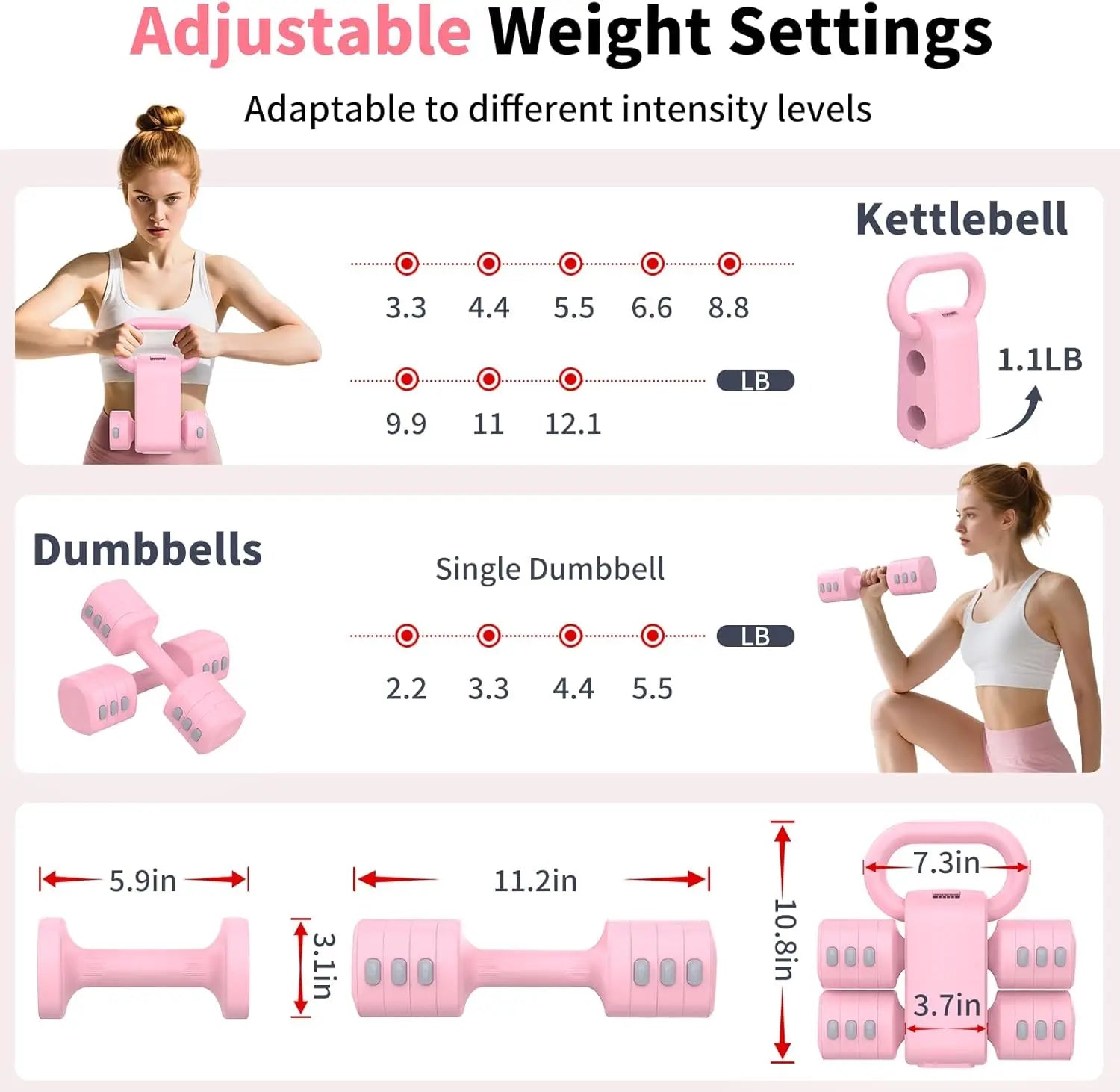 Dumbbells Set w/Kettle Ball