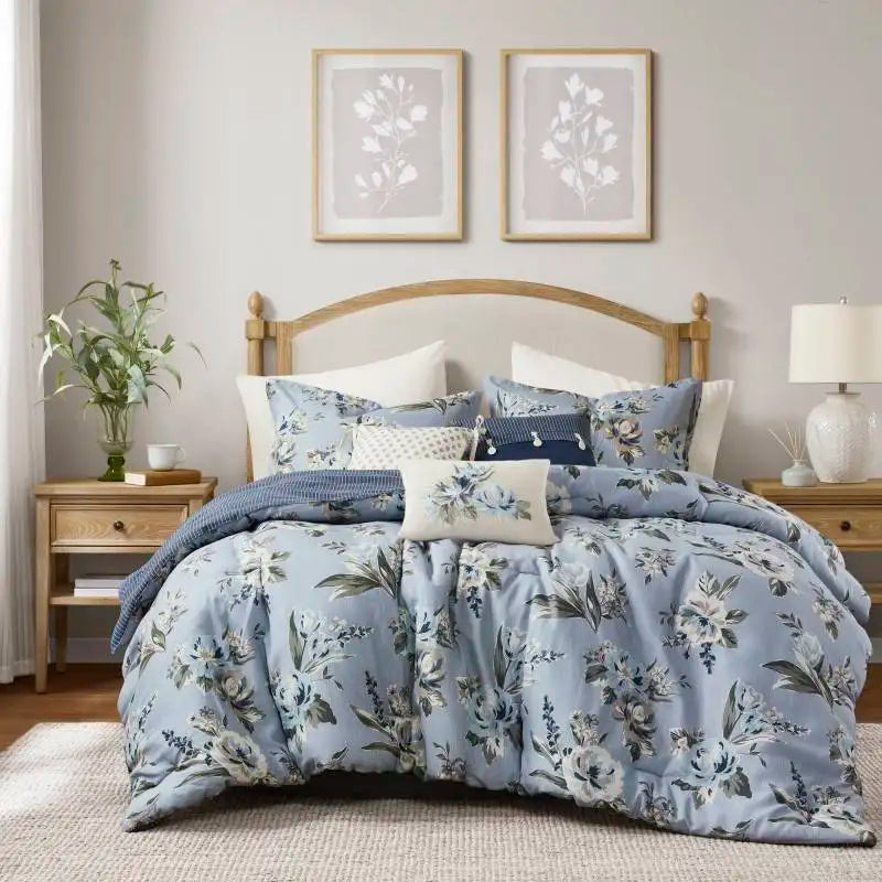 7PCS King Floral Comforter Set