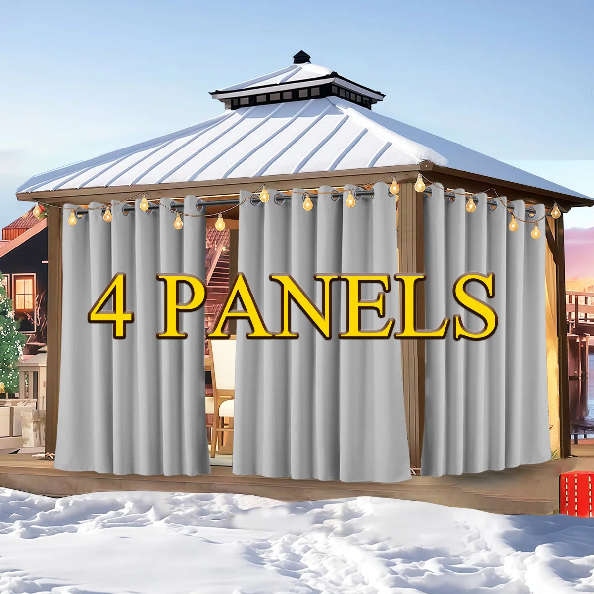 4 PCS Blackout Thermal Insulation Curtains