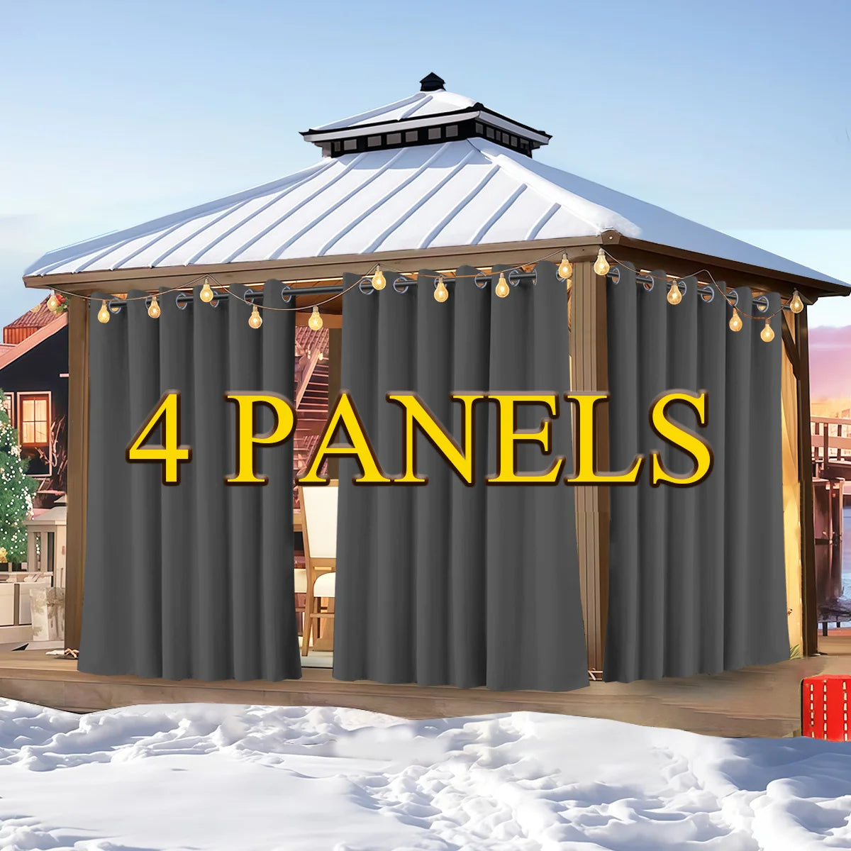 4 PCS Blackout Thermal Insulation Curtains