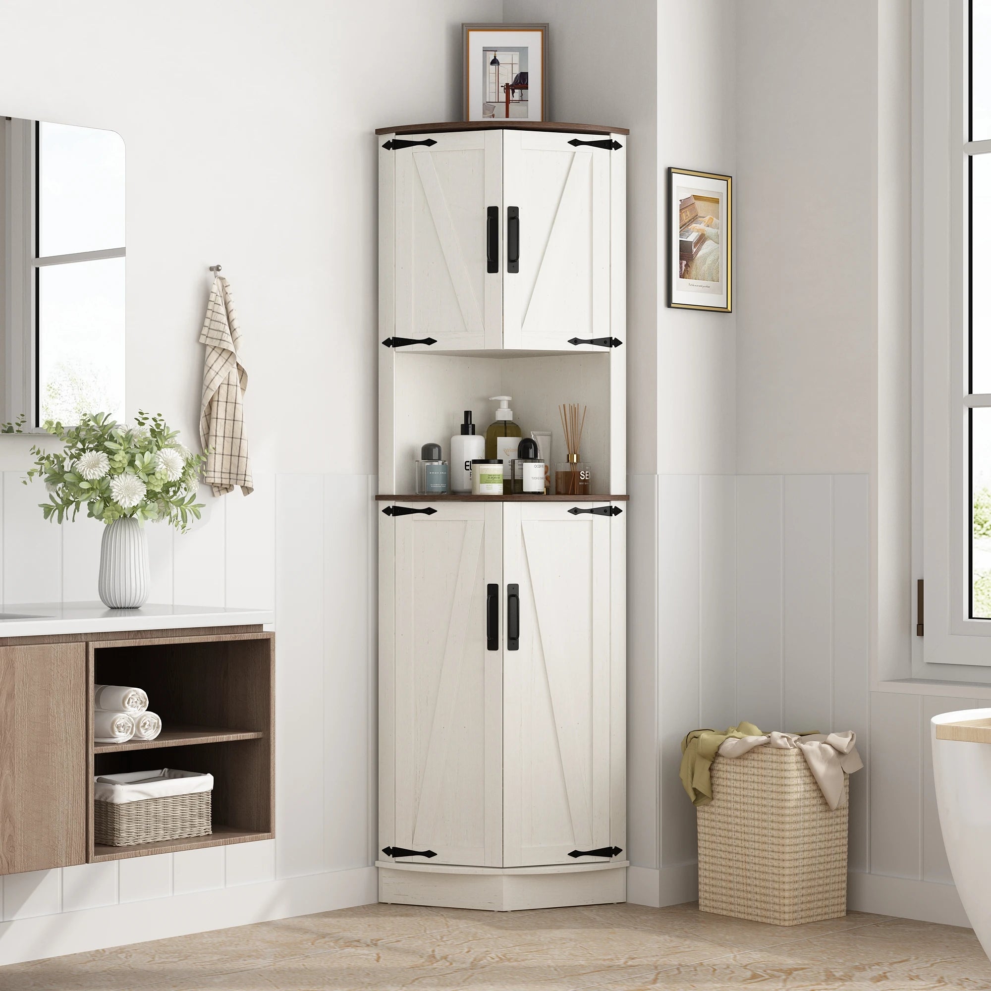 Bathroom Tall Cabinet with Doors