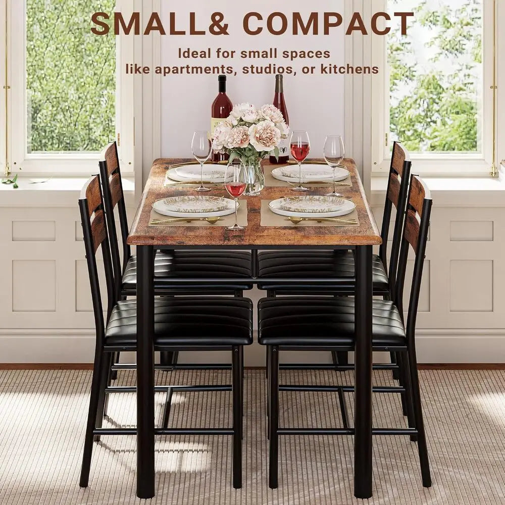 Wood Table w/Upholstered Chairs