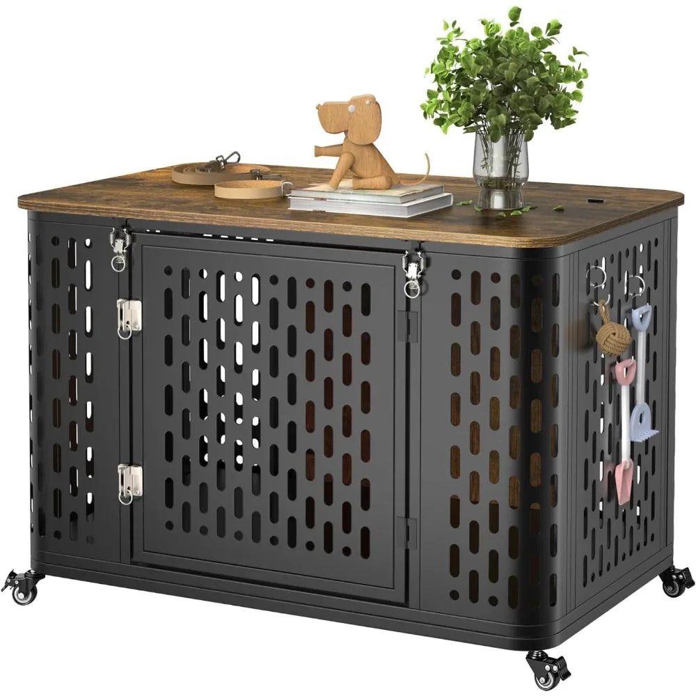 Wooden Dog Crate with Cushion