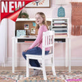 White: Kids Writing Desk With Hutch