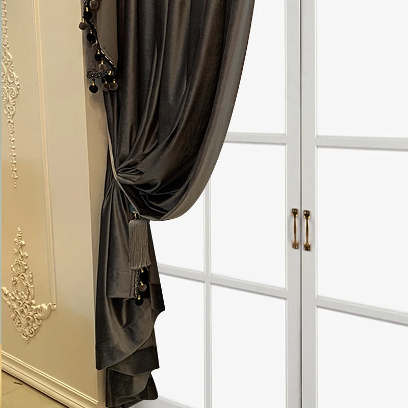2pcs blackout black curtain