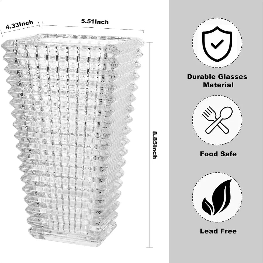 Large Crystal Glass Vase for Flowers
