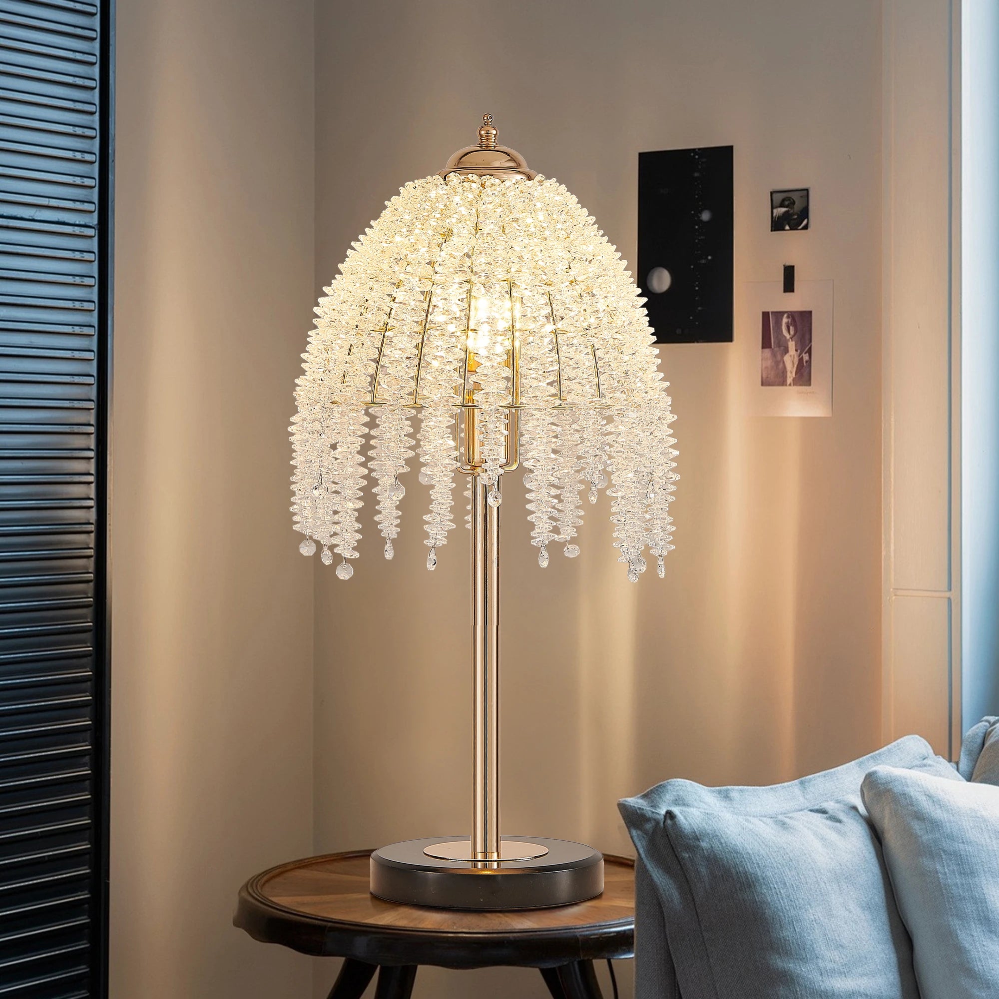 Crystal Table Waterfall Lamp
