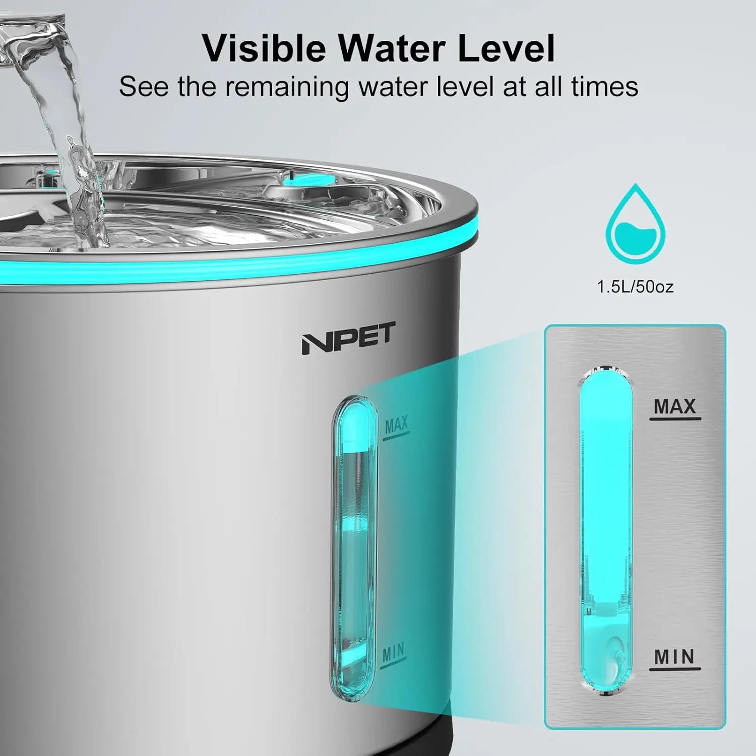 Cat Water Fountain Stainless Steel