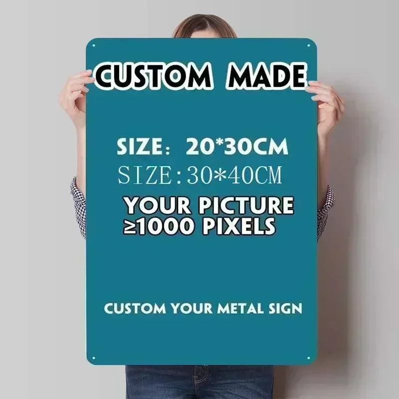 Rainy Street Metal Tin Sign