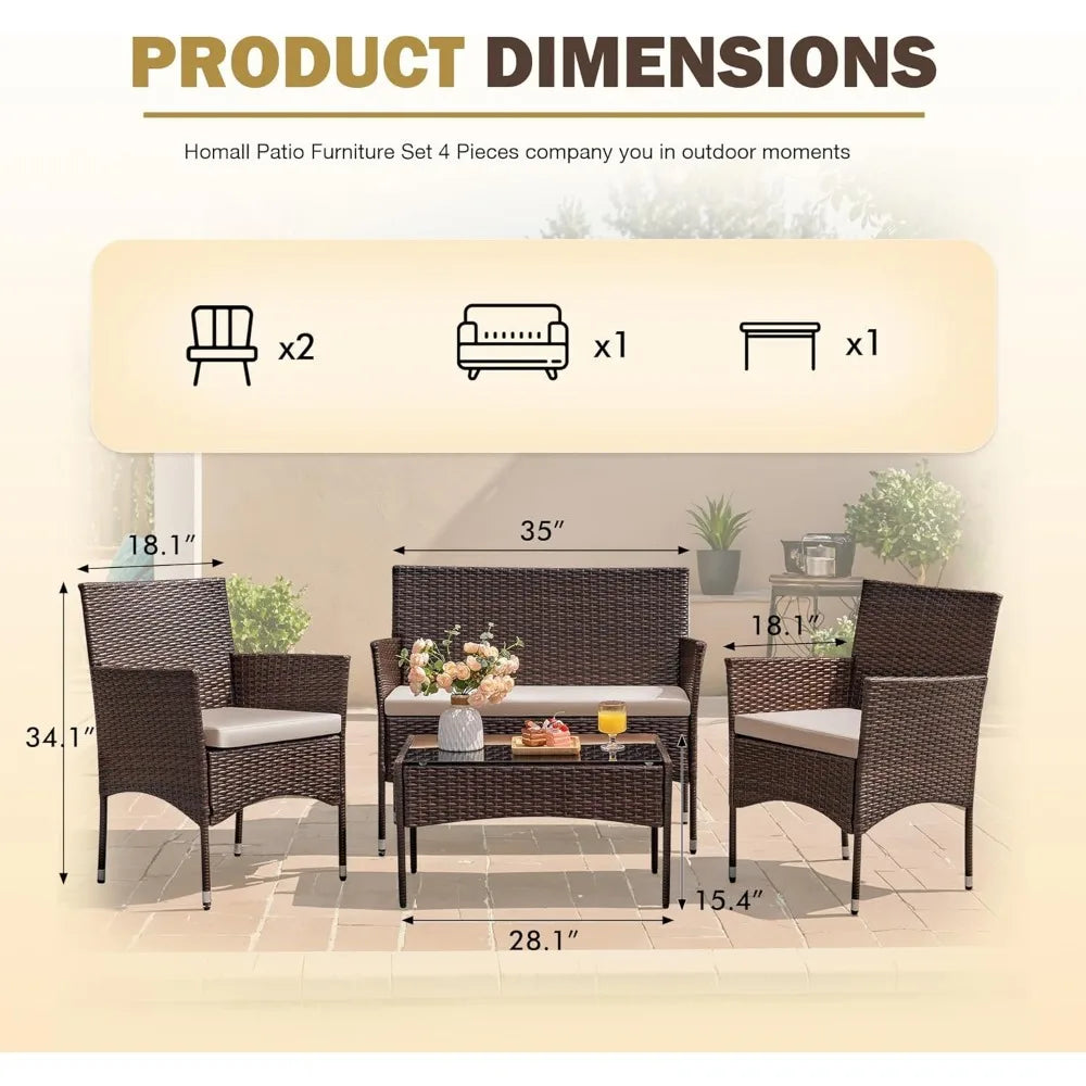 4 Pc Outdoor Patio Furniture