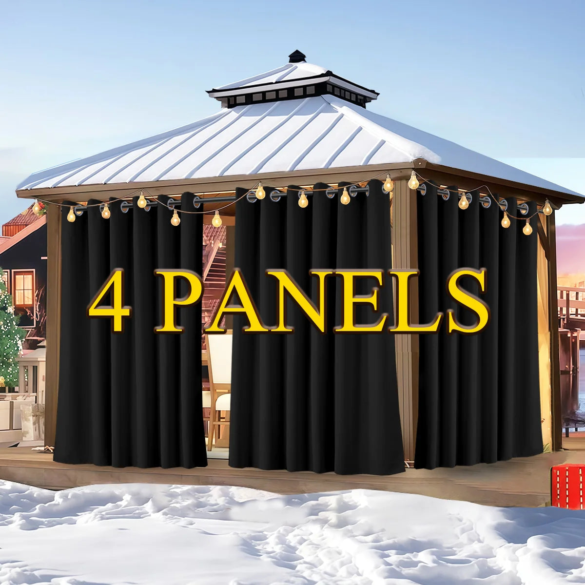 4 PCS Blackout Thermal Insulation Curtains