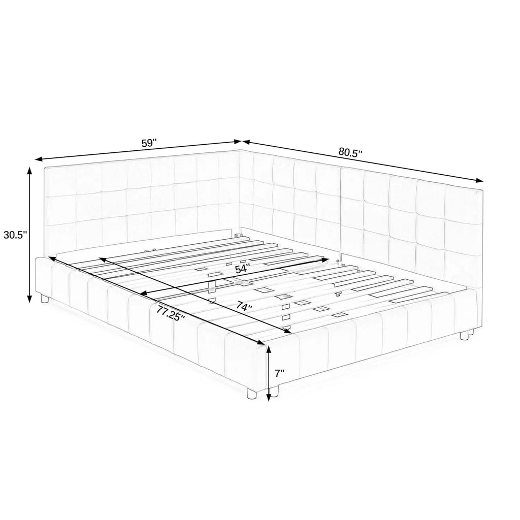 Upholstered Tufted Daybed Frame