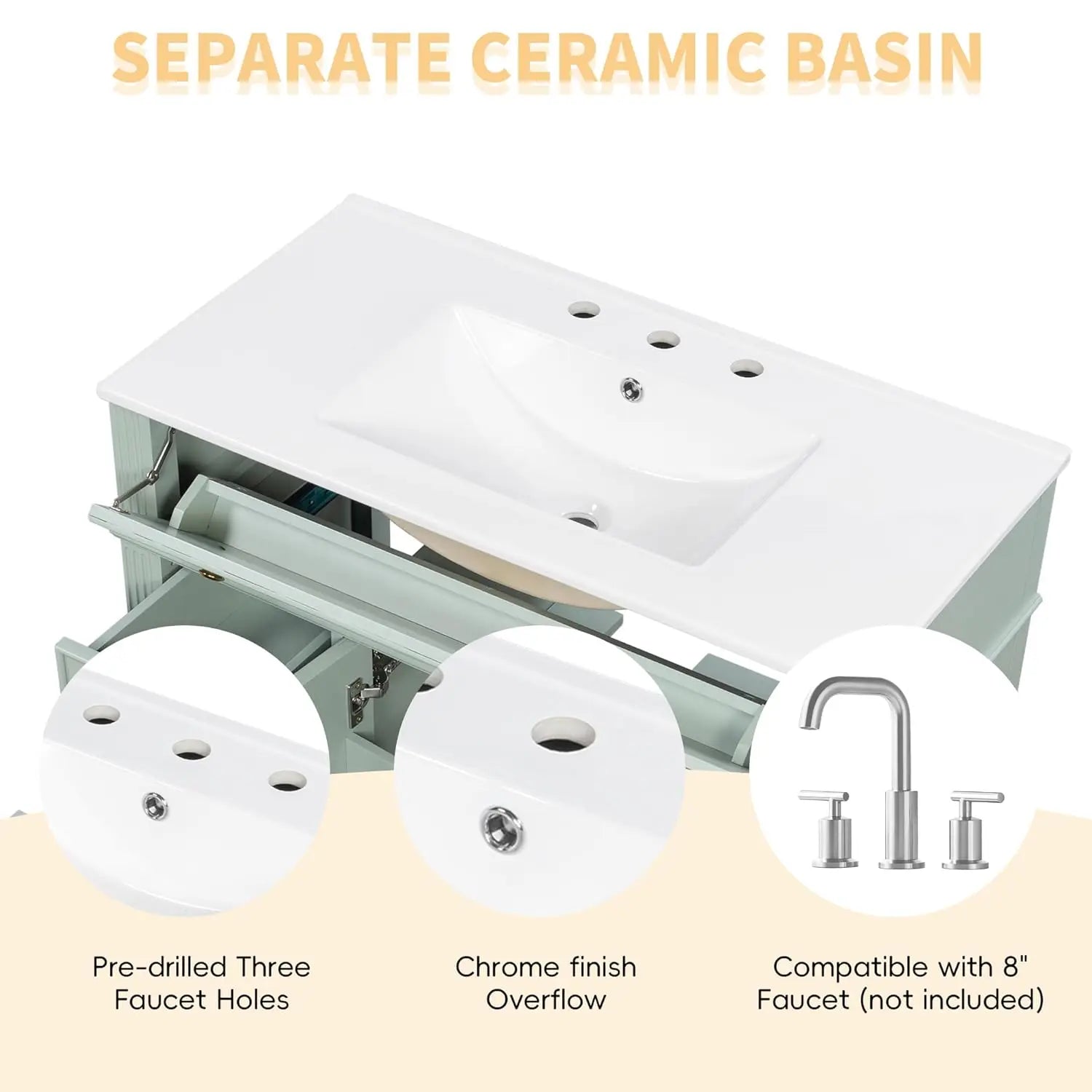 36" Bathroom Vanity with Sink