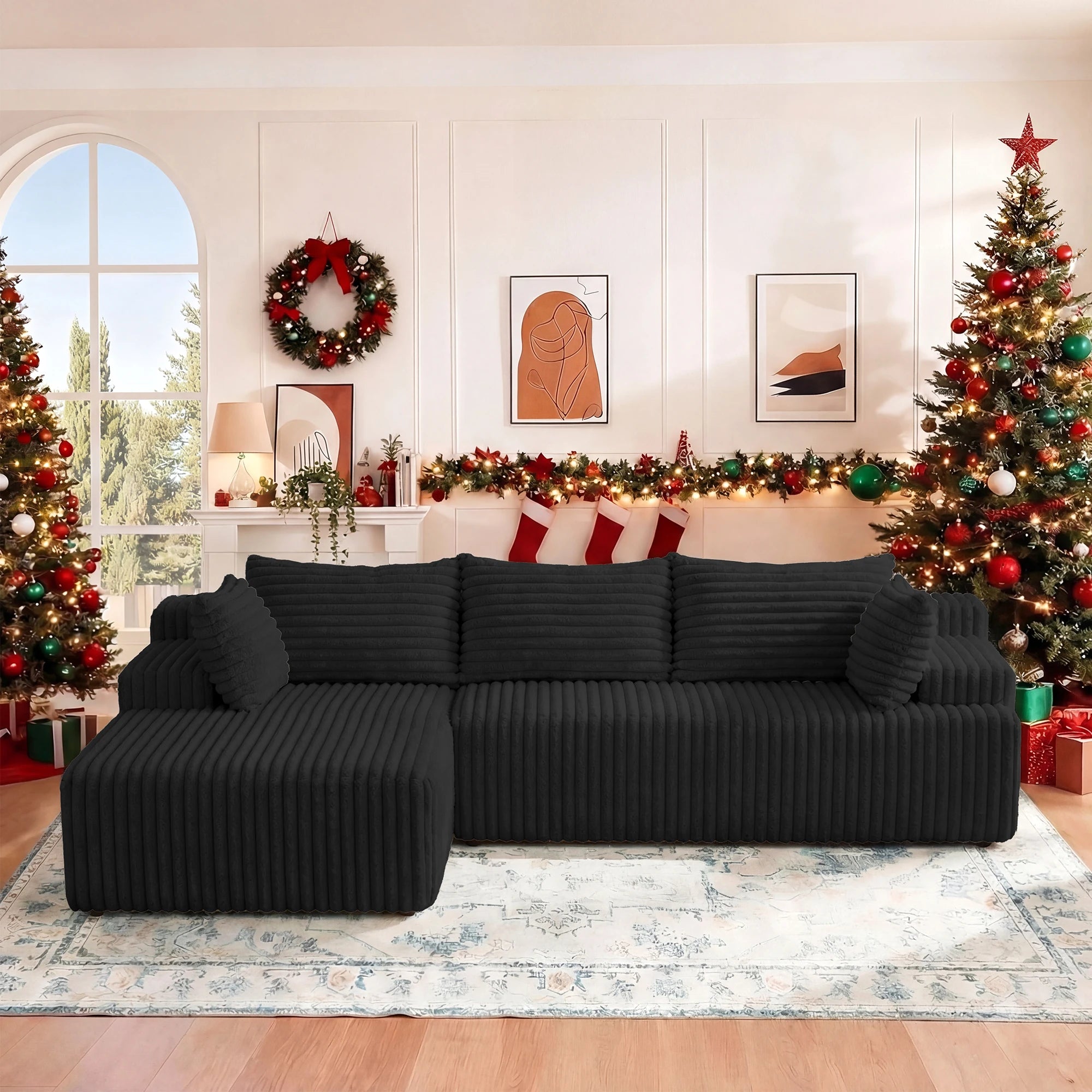 L-Shape Corduroy Sectional