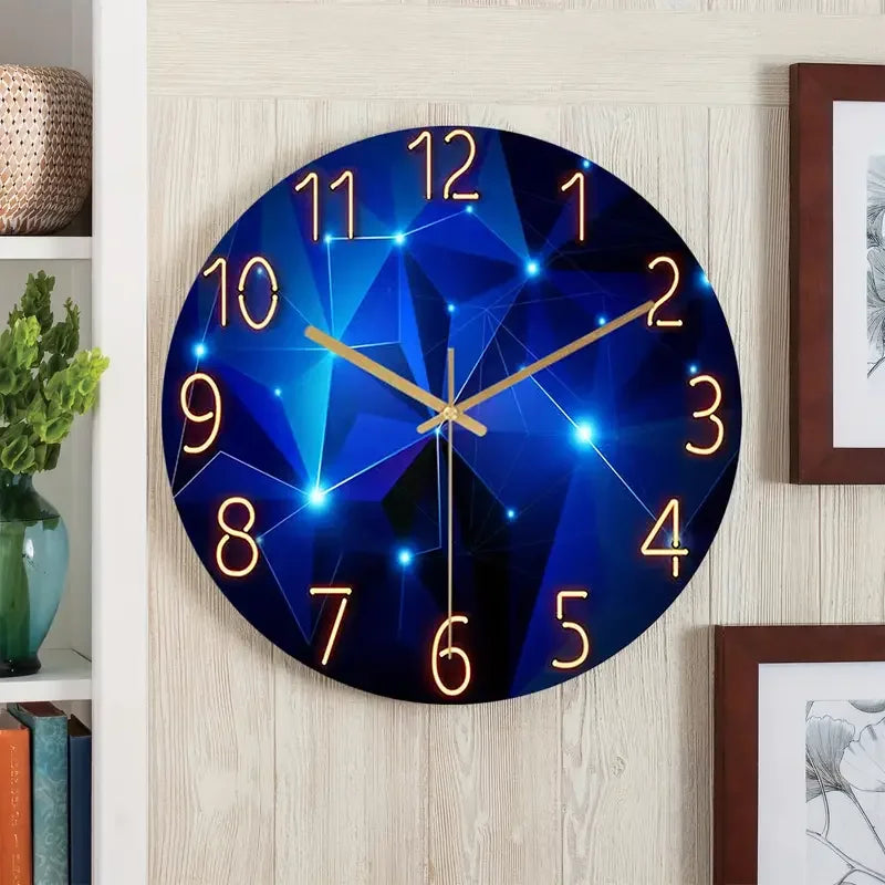 Blue Wall Clock for Living Room
