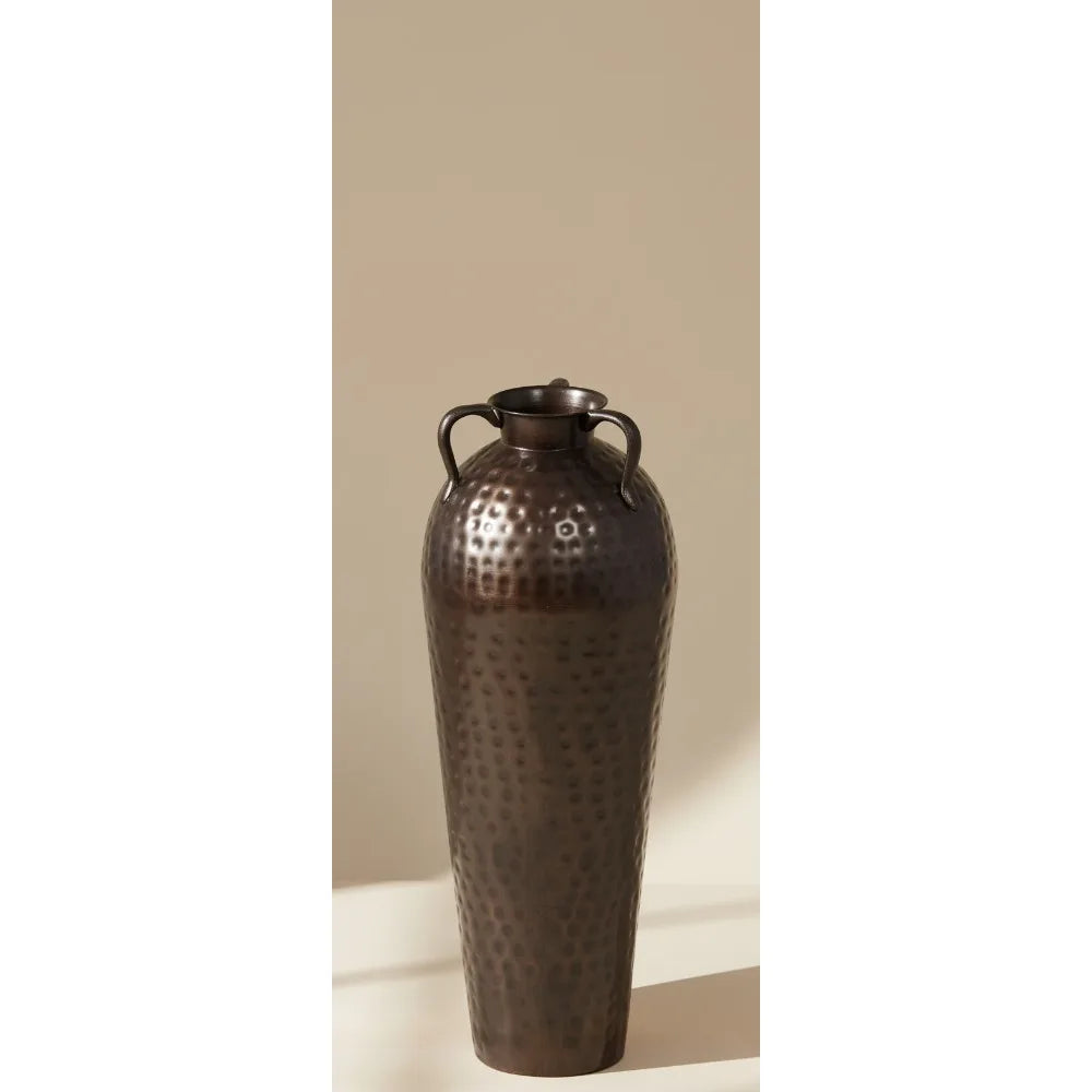Brown Tall Metal Floor Vase