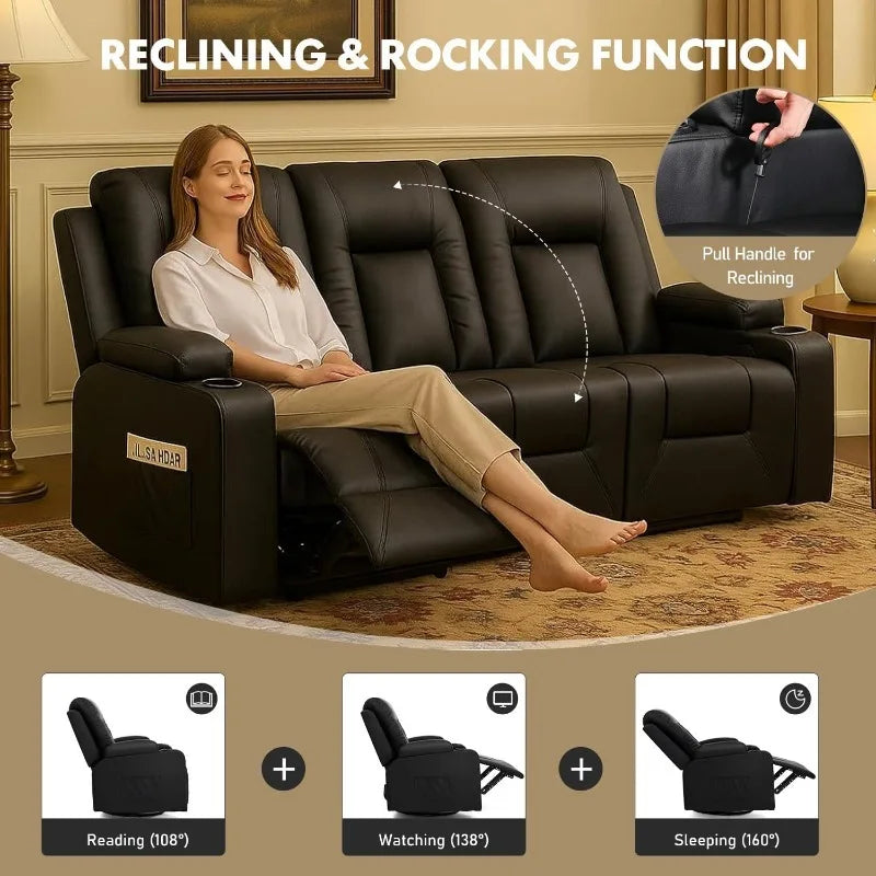 Leather Recliner Sofa Set
