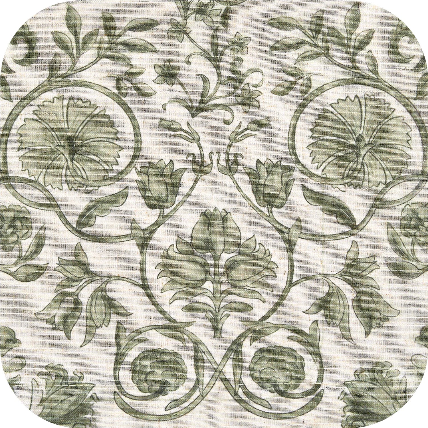 Linen Floral Curtain Set for Kitchen