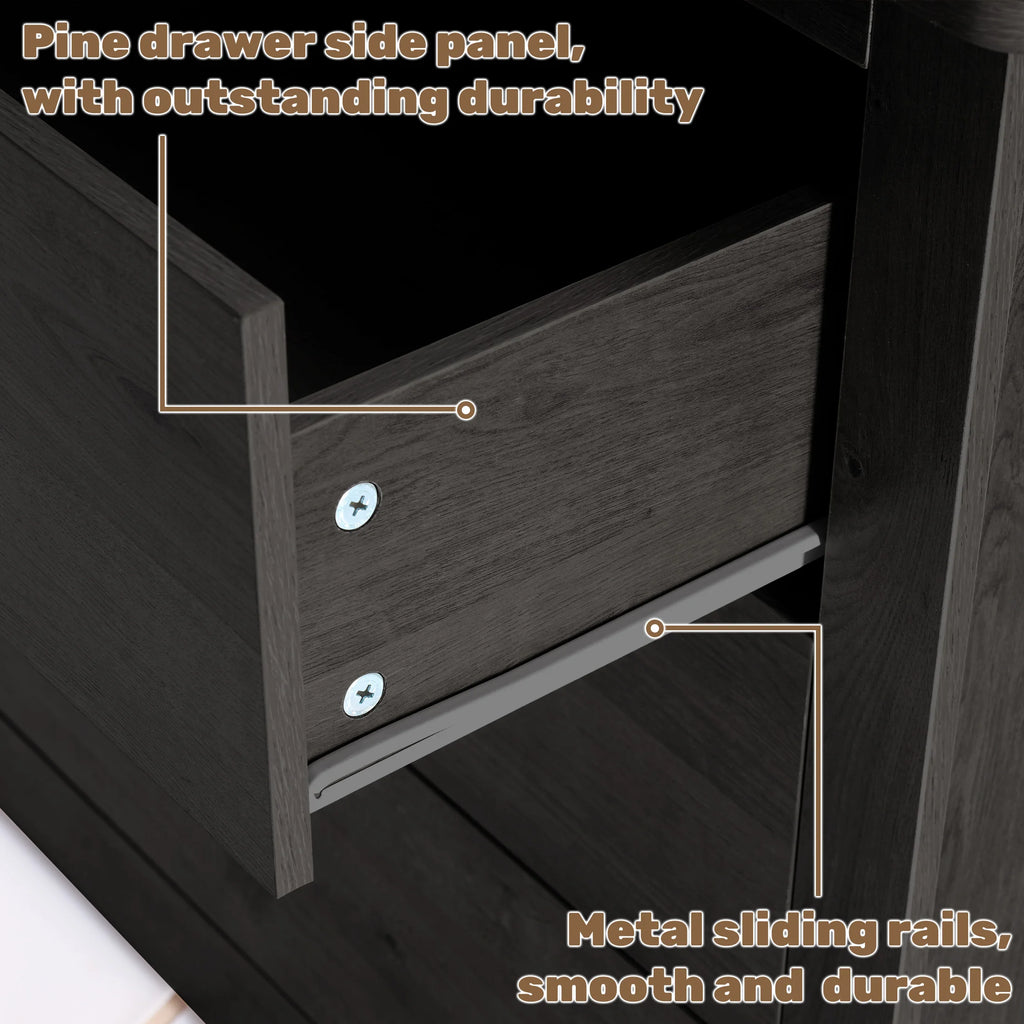 Wood 6 Dresser Drawers Cabinet