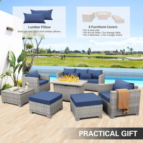 6-Pc Outdoor Sectional Sofa