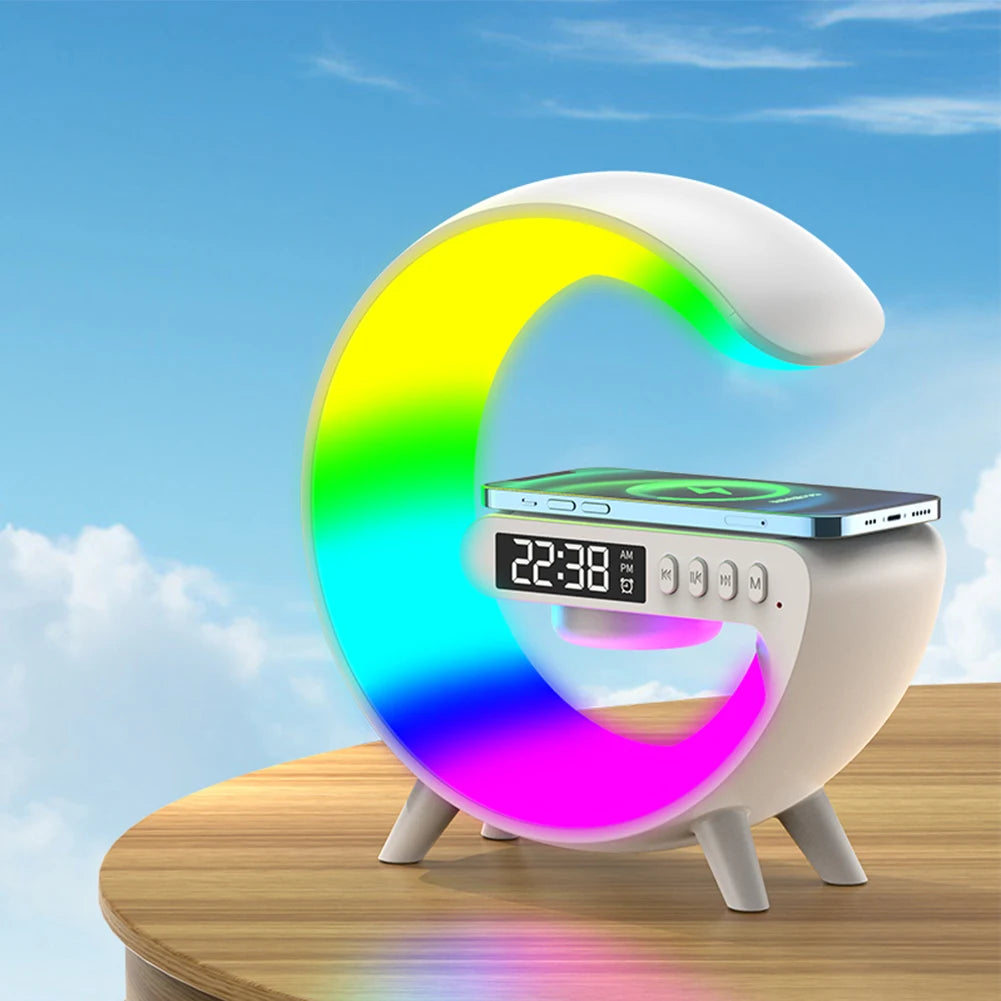 Charger Table Lamp w/Alarm Clock