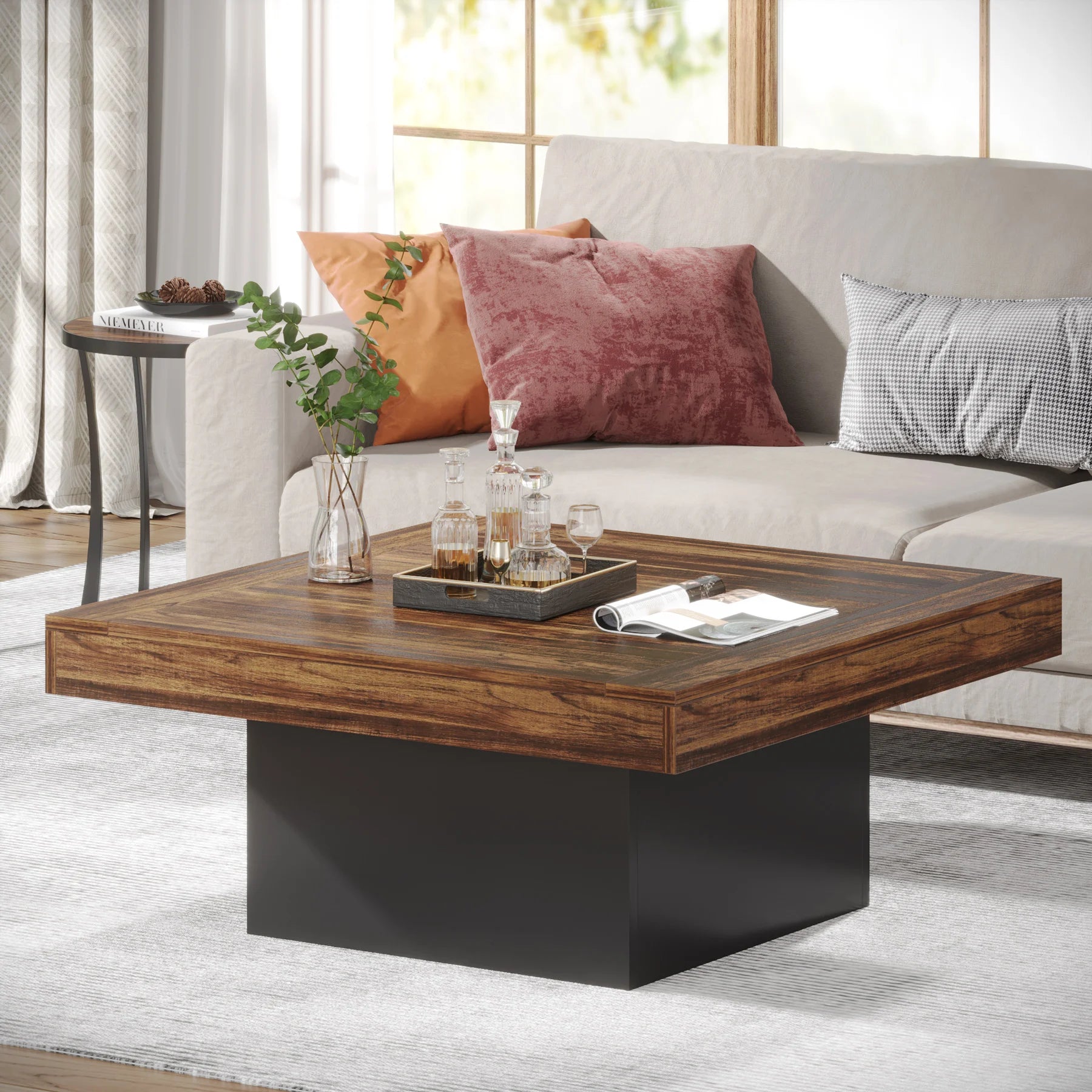 Low LED Wood Coffee Table